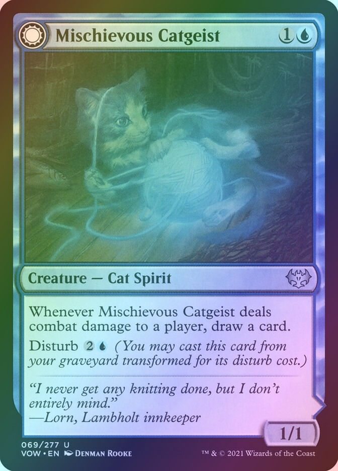 Mischievous Catgeist // Catlike Curiosity (VOW) (69) / Foil
