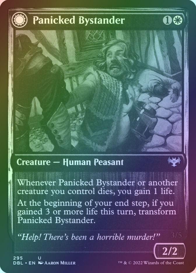 Panicked Bystander // Cackling Culprit (DBL) (295) / Foil — cara 1 de 2