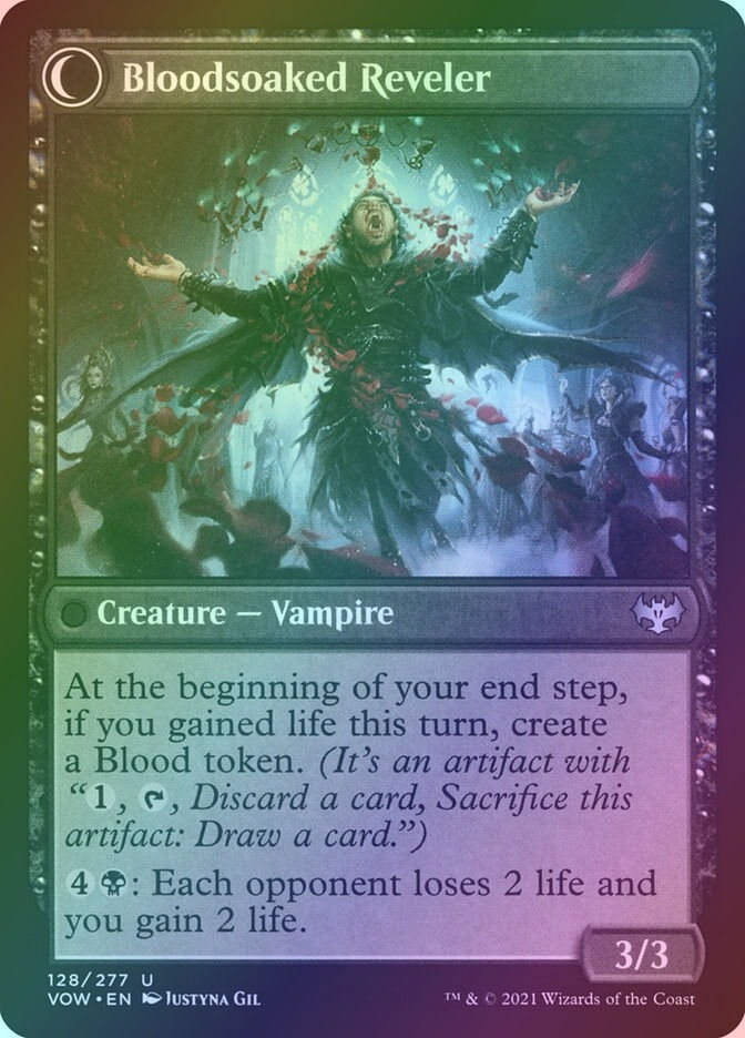 Restless Bloodseeker // Bloodsoaked Reveler (VOW) (128) / Foil — cara 2 de 2