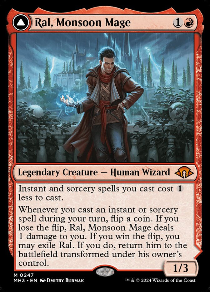 Ral, Monsoon Mage // Ral, Leyline Prodigy (MH3) (247) — cara 1 de 2
