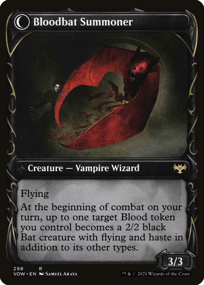 Voldaren Bloodcaster // Bloodbat Summoner (VOW) (298) / Showcase — cara 2 de 2
