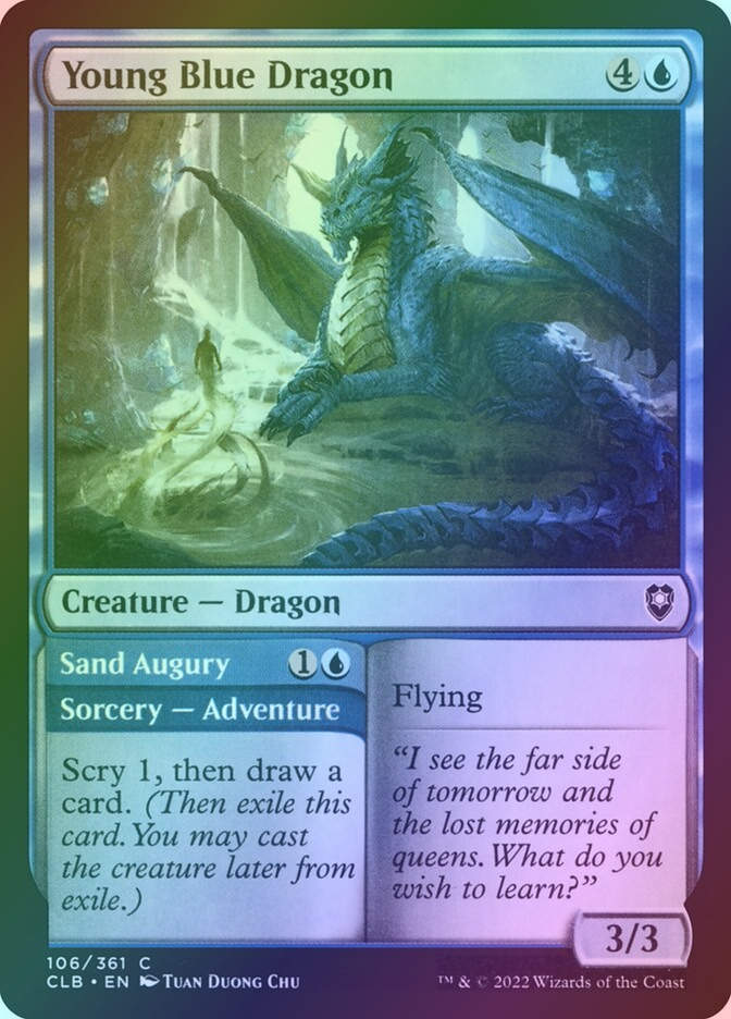 Young Blue Dragon // Sand Augury (CLB) (106) / Foil
