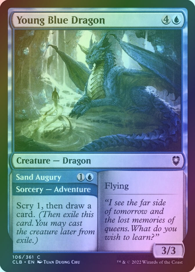 Young Blue Dragon // Sand Augury (CLB) (106) / Foil