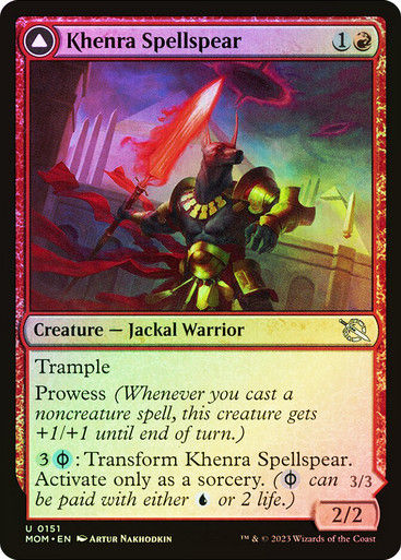 Khenra Spellspear // Gitaxian Spellstalker (mom) / Foil — cara 1 de 2