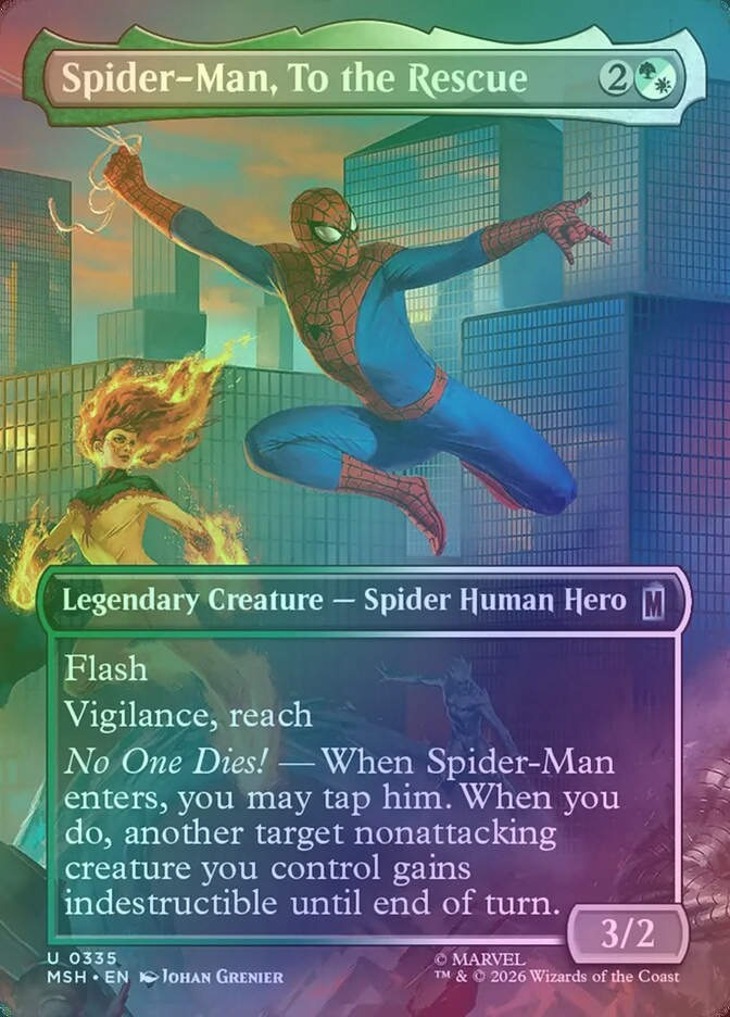 Spider-Man, To the Rescue (MSH) (335) / Borderless / Foil