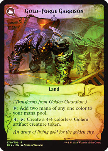 Golden Guardian // Gold-Forge Garrison (RIX) (179) / Foil — cara 2 de 2