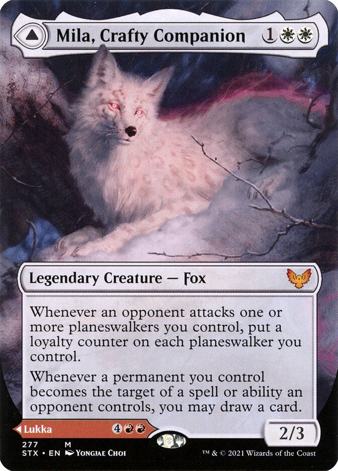 Mila, Crafty Companion // Lukka, Wayward Bonder (STX) (277) / Borderless — cara 1 de 2