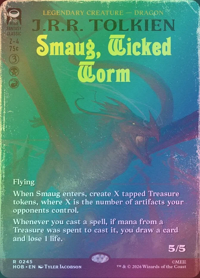 Smaug, Wicked Worm (HOB) (245) / Borderless / Foil