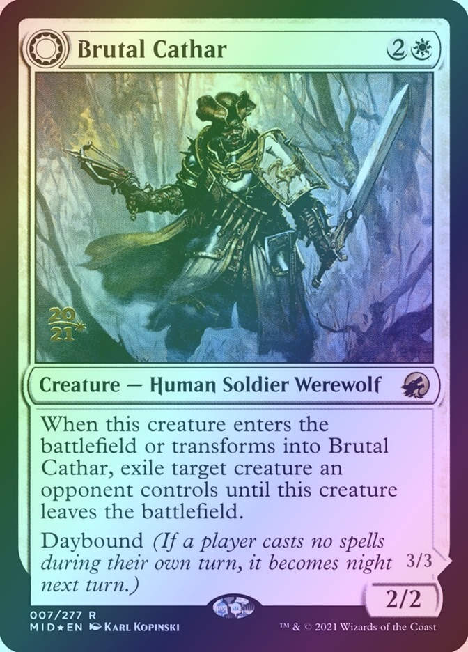 Brutal Cathar // Moonrage Brute (PMID) (7s) / Foil