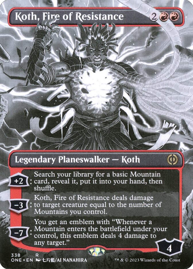 Koth, Fire of Resistance (ONE) (338) / Borderless / Showcase