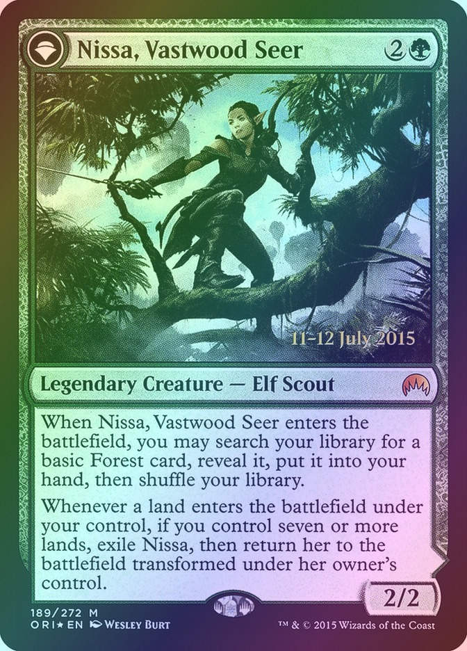 Nissa, Vastwood Seer // Nissa, Sage Animist (PORI) (189s) / Foil