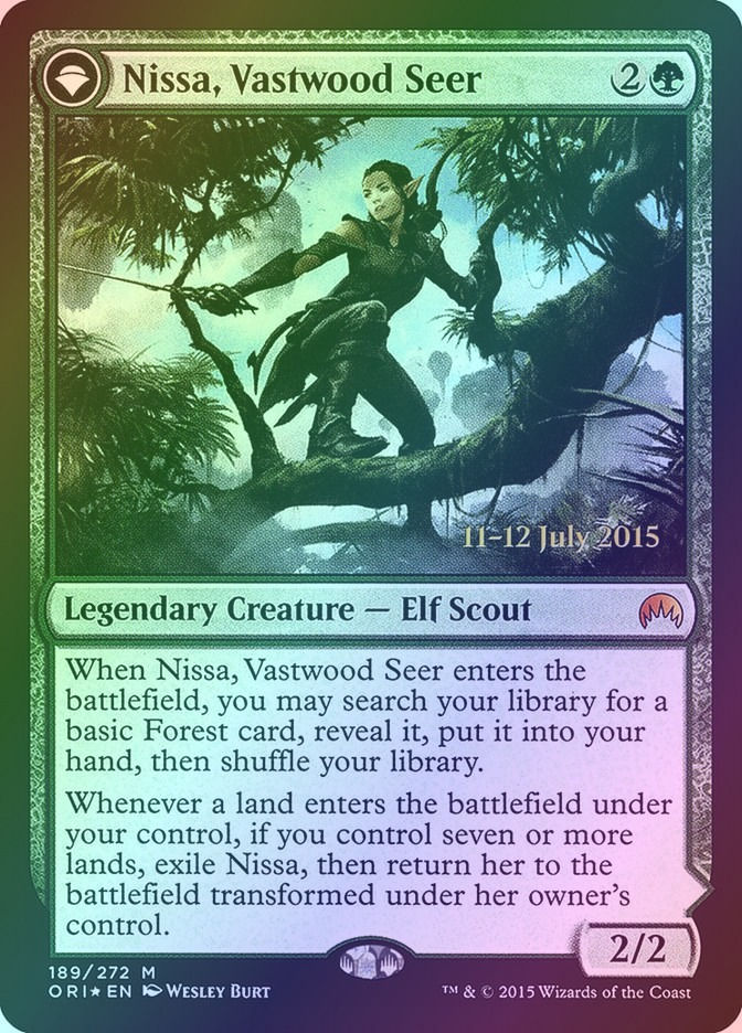 Nissa, Vastwood Seer // Nissa, Sage Animist (PORI) (189s) / Foil — cara 1 de 2