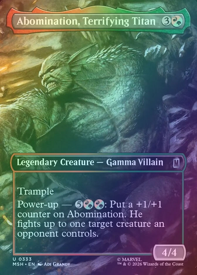 Abomination, Terrifying Titan (MSH) (333) / Borderless / Foil