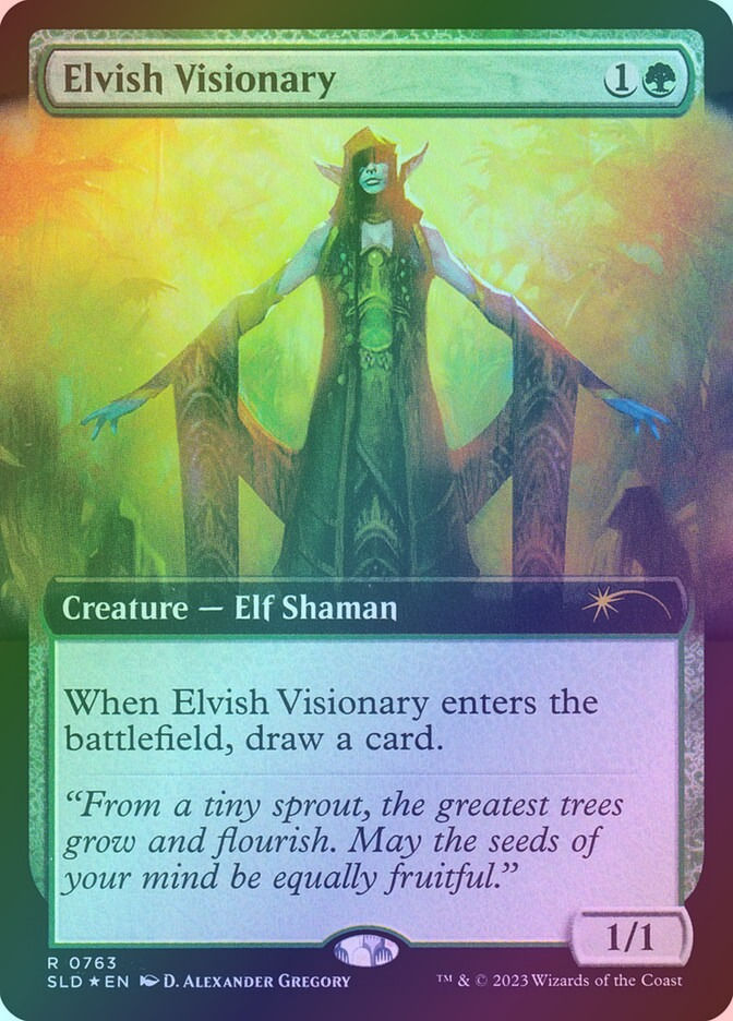 Elvish Visionary (SLD) (763) / Extended Art / Foil