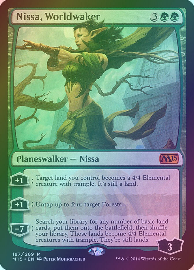Nissa, Worldwaker (M15) (187) / Foil
