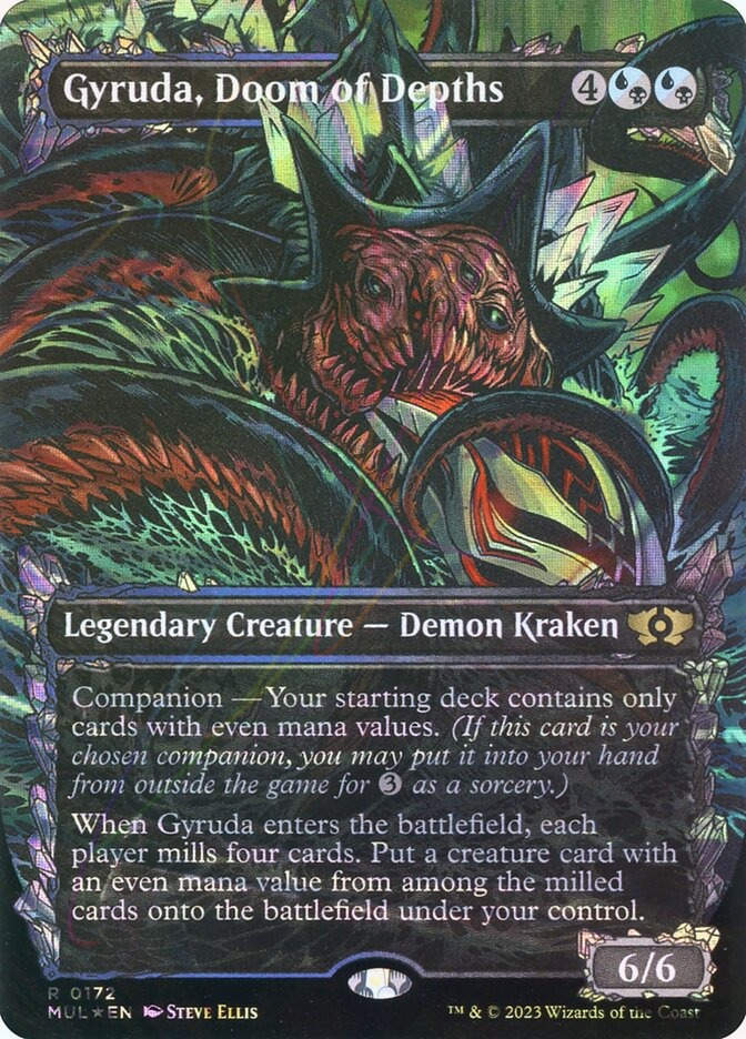 Gyruda, Doom of Depths (MUL) (172) / Borderless / Showcase / Halo Foil
