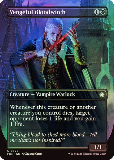 Vengeful Bloodwitch (FDN) (325) / Foil / Borderless
