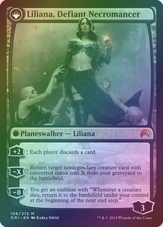 Liliana, Heretical Healer // Liliana, Defiant Necromancer (ORI) (106) / Foil — cara 2 de 2