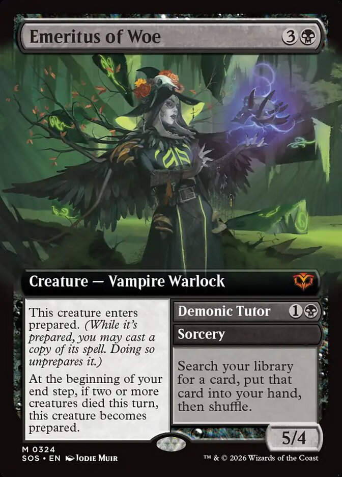 Emeritus of Woe // Demonic Tutor (SOS) (324) / Extended Art
