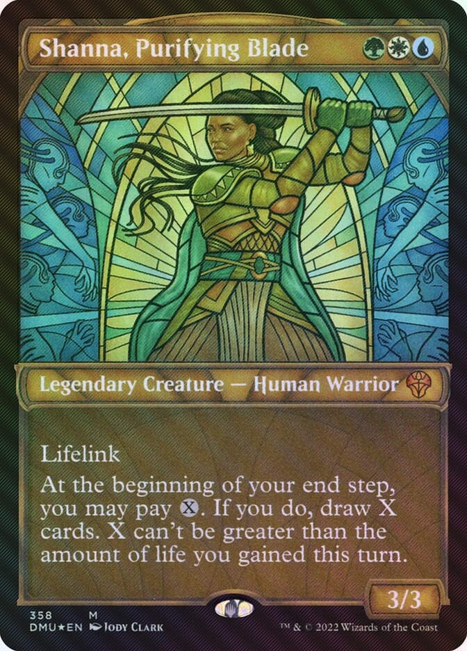 Shanna, Purifying Blade (DMU) (358) / Showcase / Textured Foil