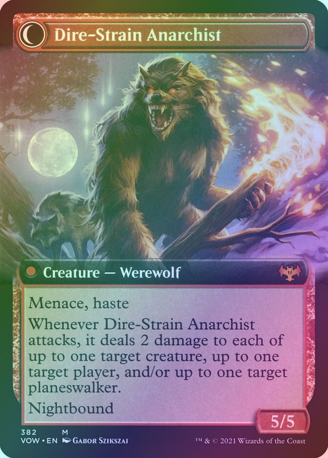 Volatile Arsonist // Dire-Strain Anarchist (VOW) (382) / Extended Art / Foil — cara 2 de 2