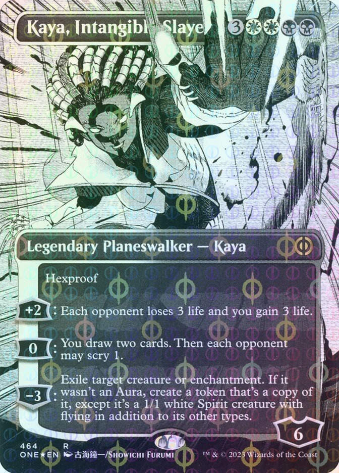 Kaya, Intangible Slayer (ONE) (464) / Borderless / Showcase / Compleat Foil