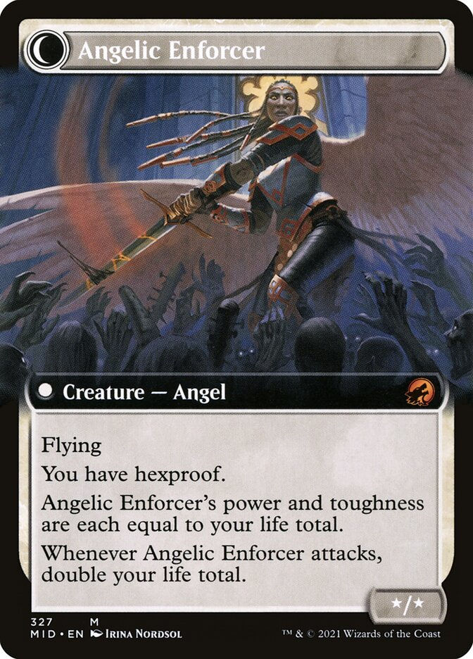 Enduring Angel // Angelic Enforcer (MID) (327) / Extended Art — cara 2 de 2