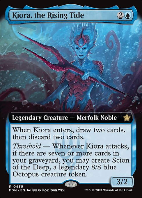 Kiora, the Rising Tide (FDN) (455) / Extended Art