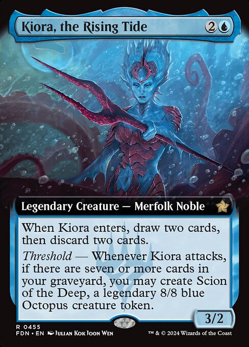 Kiora, the Rising Tide (FDN) (455) / Extended Art