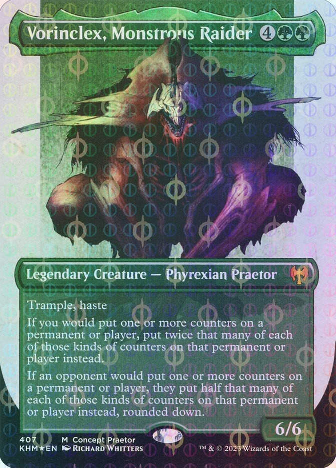 Vorinclex, Monstrous Raider (KHM) (407) / Borderless / Step-and-Compleat Foil