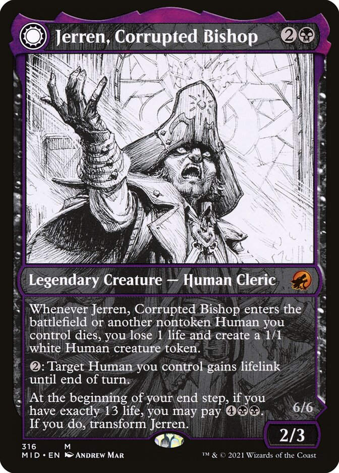 Jerren, Corrupted Bishop // Ormendahl, the Corrupter (MID) (316)