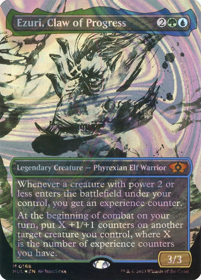 Ezuri, Claw of Progress (MUL) (168) / Borderless / Showcase / Halo Foil