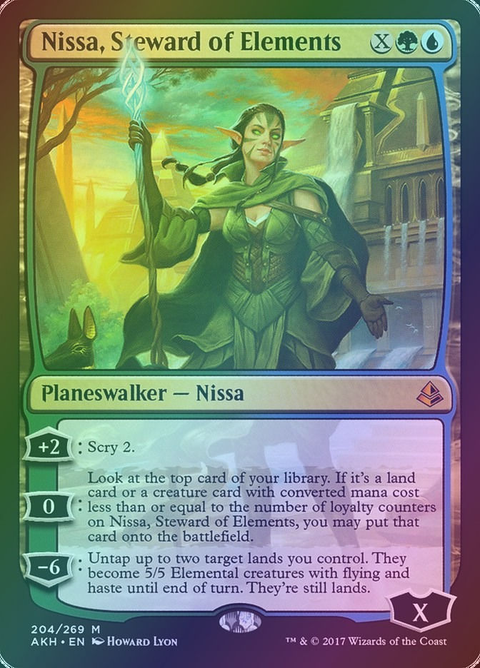 Nissa, Steward of Elements (AKH) (204) / Foil