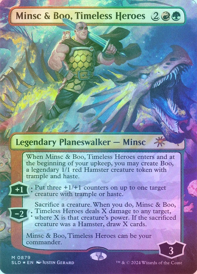 Minsc & Boo, Timeless Heroes (SLD) (879) / Borderless / Foil