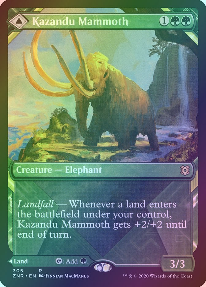 Kazandu Mammoth // Kazandu Valley (ZNR) (305) / Showcase / Foil — cara 1 de 2