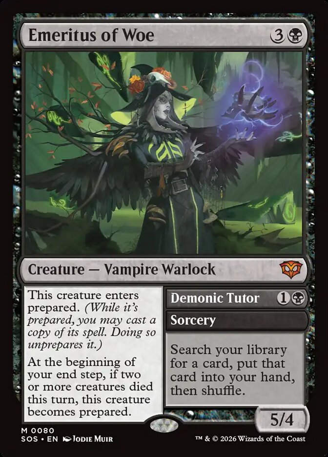 Emeritus of Woe // Demonic Tutor (SOS) (80)