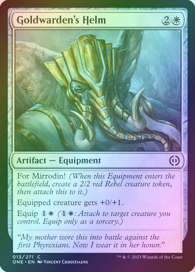 Goldwarden's Helm (ONE) (13) / Foil