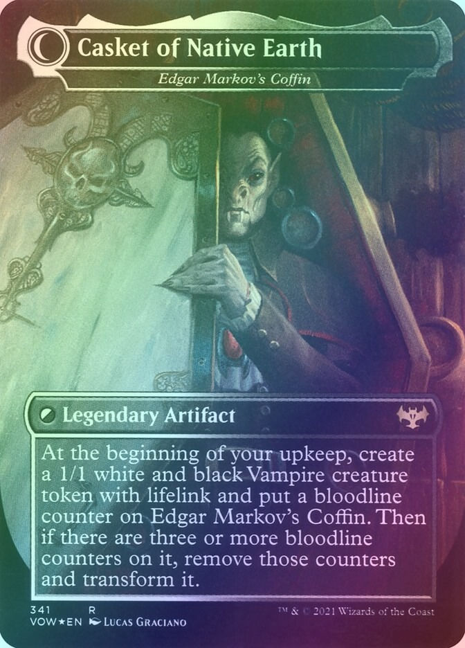 Edgar, Charmed Groom // Edgar Markov's Coffin (VOW) (341) / Borderless / Foil — cara 2 de 2