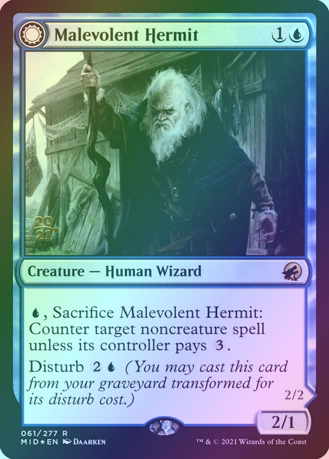 Malevolent Hermit // Benevolent Geist (PMID) (61s) / Foil — cara 1 de 2