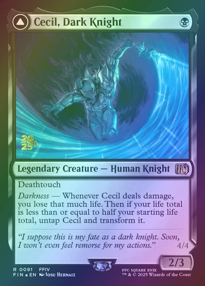 Cecil, Dark Knight // Cecil, Redeemed Paladin (PFIN) (91s) / Foil