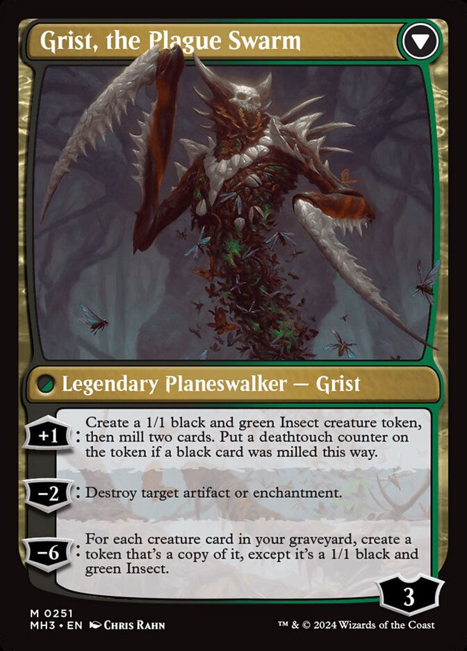 Grist, Voracious Larva // Grist, the Plague Swarm (MH3) (251) — cara 2 de 2
