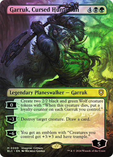 Garruk, Cursed Huntsman (blc) (99) / Borderless Foil