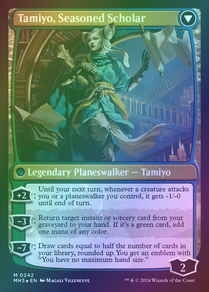 Tamiyo, Inquisitive Student // Tamiyo, Seasoned Scholar (PMH3) (242s) / Foil — cara 2 de 2