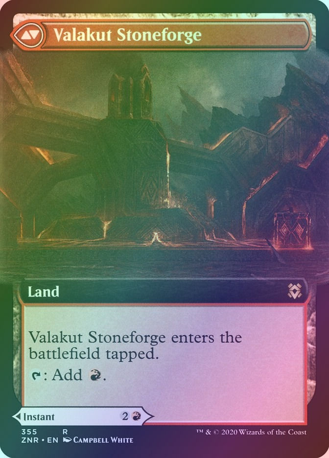 Valakut Awakening // Valakut Stoneforge (ZNR) (355) / Extended Art / Foil — cara 2 de 2