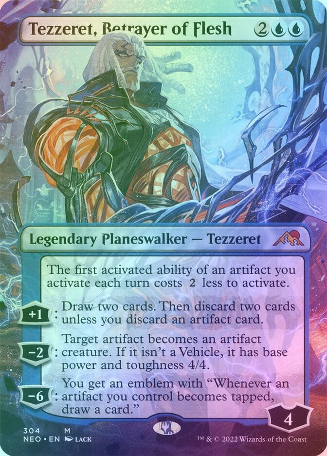 Tezzeret, Betrayer of Flesh (NEO) (304) / Borderless / Foil