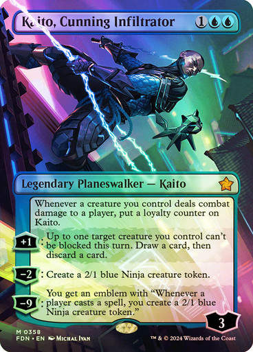 Kaito, Cunning Infiltrator (FDN) (358) / Foil / Borderless