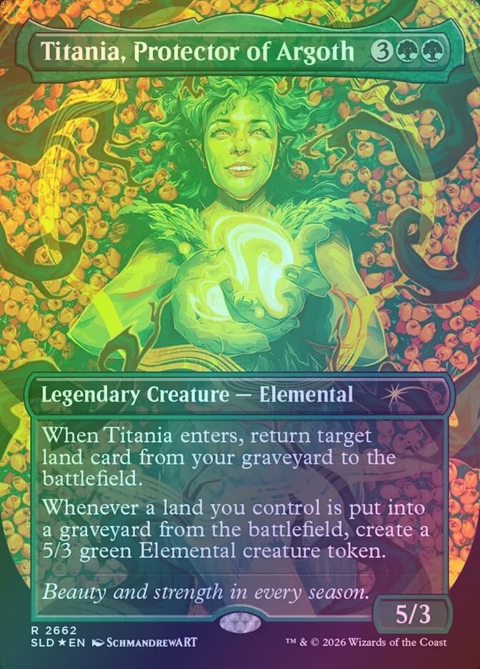 Titania, Protector of Argoth (SLD) (2662) / Borderless / Foil