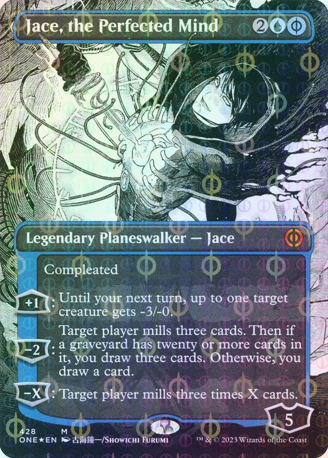 Jace, the Perfected Mind (ONE) (428) / Borderless / Showcase / Compleat Foil