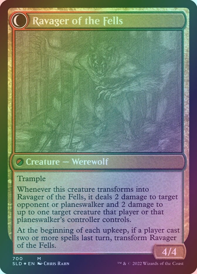 Huntmaster of the Fells // Ravager of the Fells (SLD) (700) / Foil — cara 2 de 2