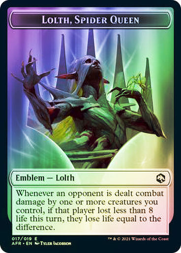 Token (Lolth, Spider Queen Emblem // Spider) (TAFR) / Foil — cara 1 de 2